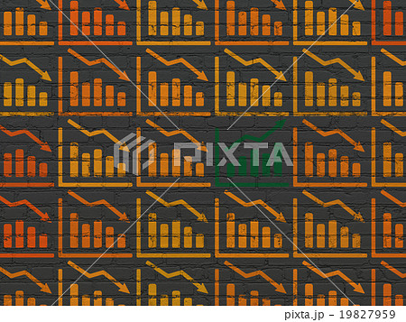 Finance concept: growth graph icon on wall Finance concept: growth graph icon on wall 19827959