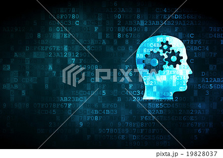 Business concept: Head With Gears on digital 19828037