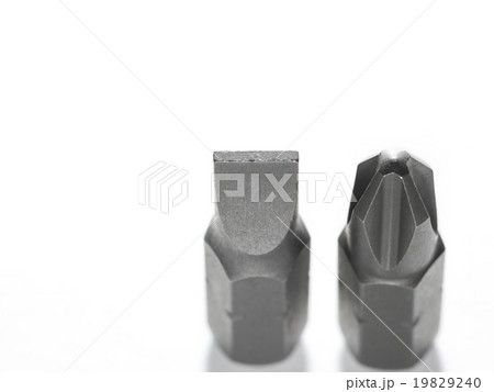 screwdriver bits on white 19829240