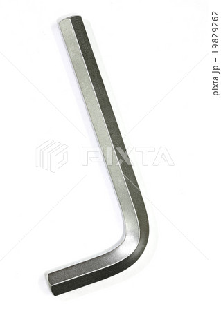 Hex metal allen L key over white background Hex metal allen L key over white background 19829262