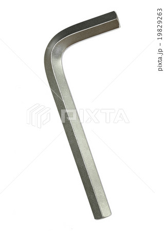 Hex metal allen L key over white background Hex metal allen L key over white background 19829263