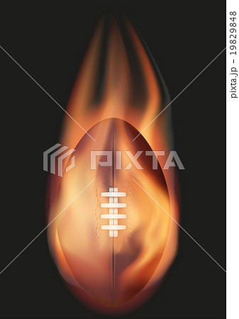 American Football ball with flame American Football ball with flame 19829848
