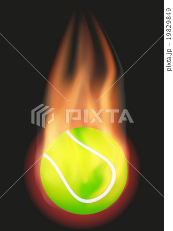 Tennis ball with flame 19829849