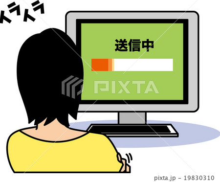 データ送信の遅さにイライラする２０代女性 19830310