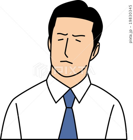 不満げな３０代ビジネスマンのイラスト素材