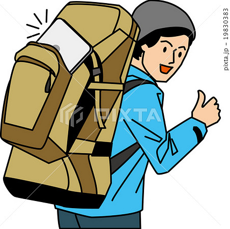 Pcを持っていく２０代バックパッカーのイラスト素材 1903