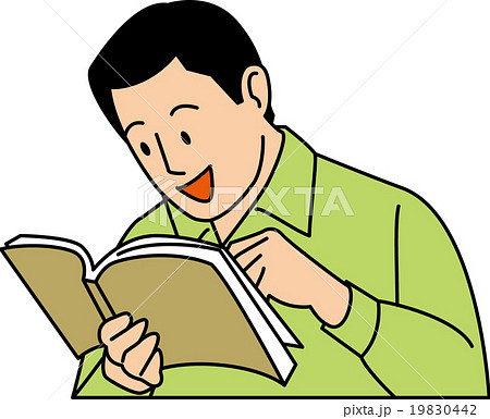 楽しんで本を読む３０代男性 19830442