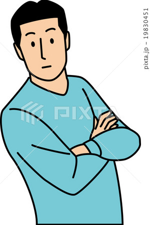 腕組みをする３０代男性 19830451