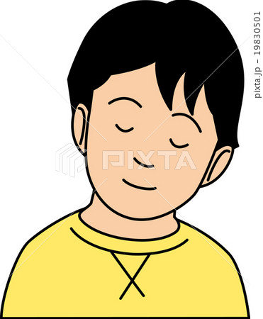 目を閉じて考える小学生男子 19830501