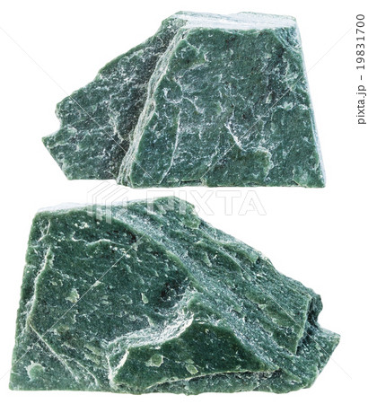 two pieces of Phyllite mineral stone isolated two pieces of Phyllite mineral stone isolated 19831700