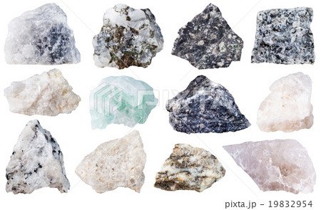 set of 12 mineral stones isolated set of 12 mineral stones isolated 19832954