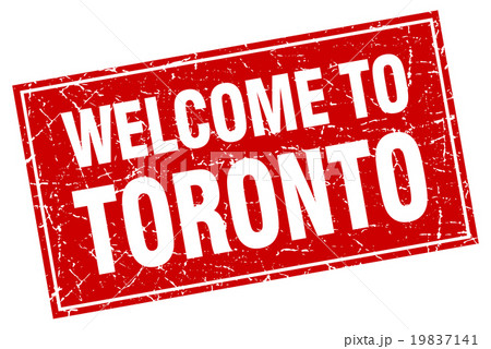 Toronto red square grunge welcome to stamp 19837141