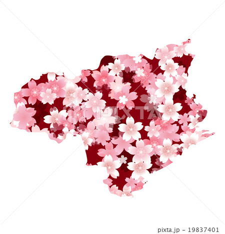 徳島　地図　桜　春  19837401