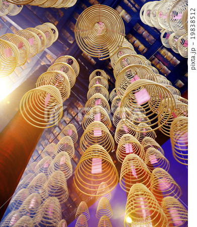 Incense Coils in Chinese Temple Decoration Concept 19838512