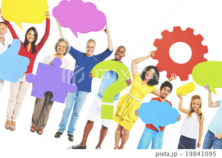 Multi-Ethnic Group People Speech Bubbles Concept Multi-Ethnic Group People Speech Bubbles Concept 19841095