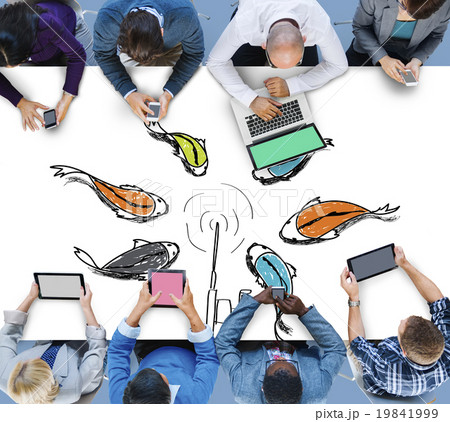 Fishing Phishing Lure Bait Trapped Scam Concept 19841999