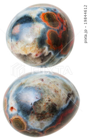 two Ocean (Orbicular) jasper gemstones isolated two Ocean (Orbicular) jasper gemstones isolated 19844612