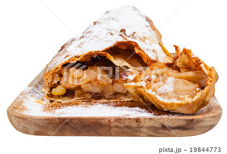 piece of typical austrian apple strudel on board 19844773