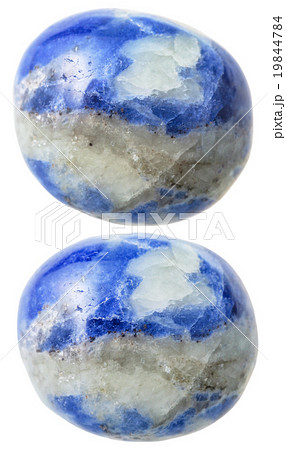 two Sodalite gemstones isolated on white 19844784