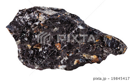 Obsidian mineral stone isolated on white 19845417