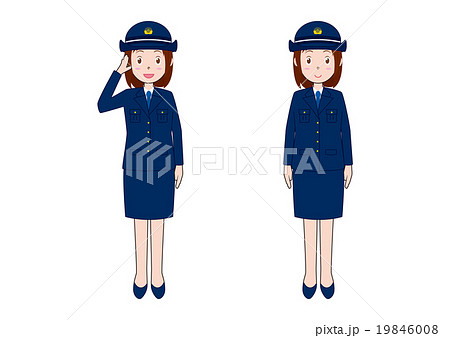 女性警察官のイラストのイラスト素材