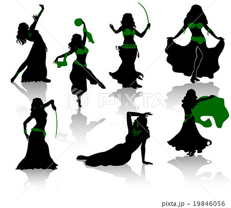 Belly Dance Silhouettes Of Beauty Dancers のイラスト素材