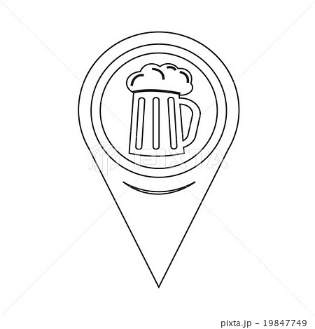 Map Pin Pointer Glass beer icon 19847749