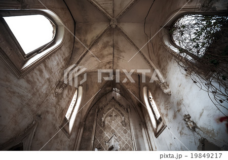 Inside of old ruined church Inside of old ruined church 19849217