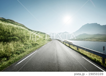 road by the sea, Lofoten island, Norway 19850109