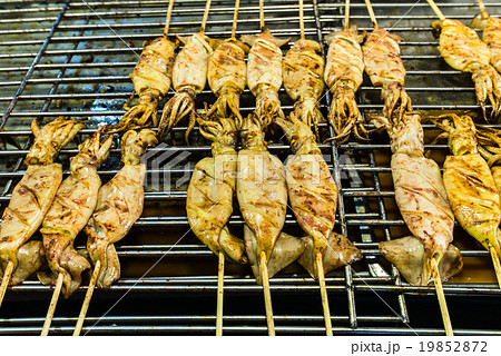 Grilled Squid at street food Grilled Squid at street food 19852872