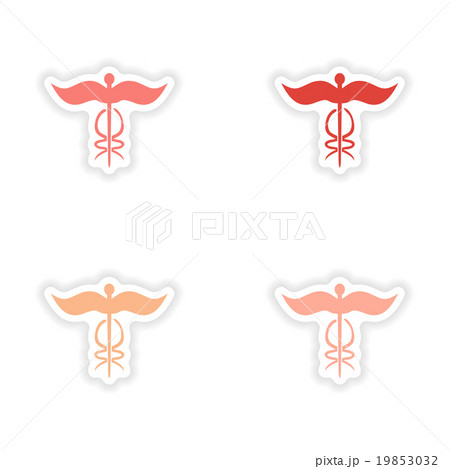 assembly realistic sticker design on paper medical 19853032