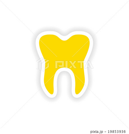 icon sticker realistic design on paper teeth 19853936