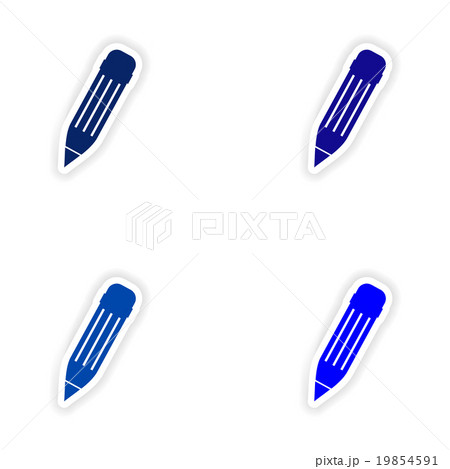 assembly realistic sticker design on paper pencil assembly realistic sticker design on paper pencil 19854591