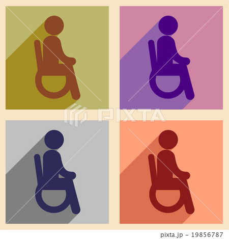 Modern flat icons collection with long shadow 19856787