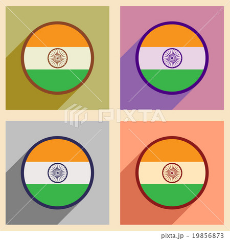 Modern flat icons collection with long shadow flag Modern flat icons collection with long shadow flag 19856873