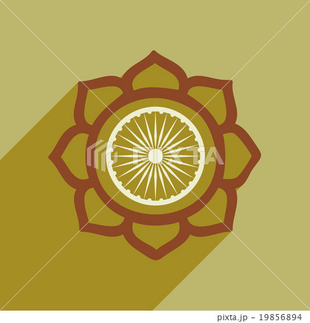 Modern flat icon with long shadow lotus Modern flat icon with long shadow lotus 19856894