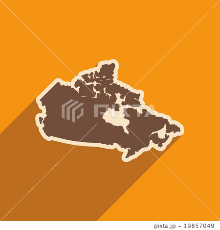 flat icon with long shadow map of Canada 19857049