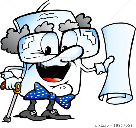 Cute Old Grandpa Paper Mascot 19857053