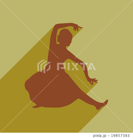Modern flat icon with long shadow Indian dancer Modern flat icon with long shadow Indian dancer 19857383