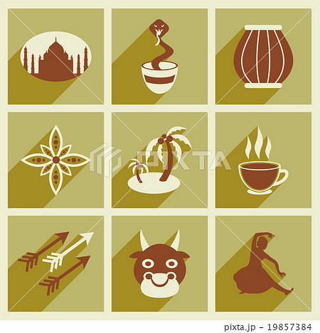 Modern flat icons collection with long shadow 19857384