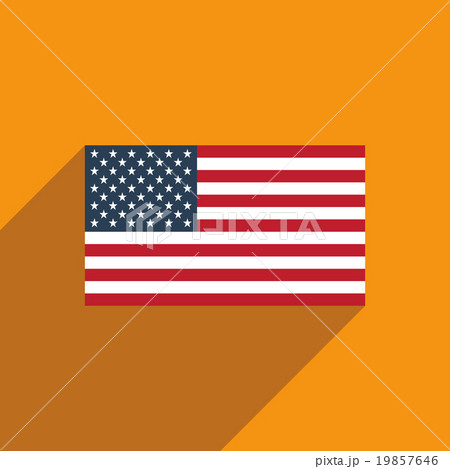 flat icon with long shadow American flag flat icon with long shadow American flag 19857646