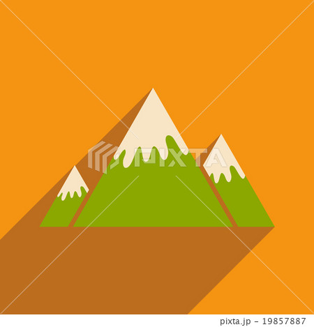 flat icon with long shadow Canadian mountain 19857887