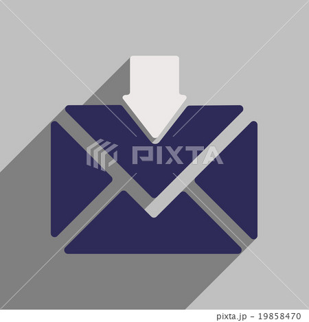 Flat style icon with long shadow email 19858470