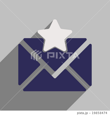 Flat style icon with long shadow email 19858474