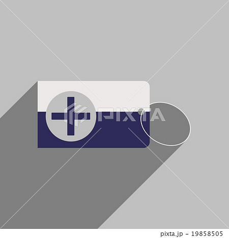 Flat style icon with long shadow Medical Card 19858505