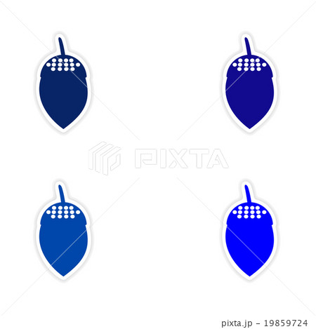 assembly realistic sticker design on paper acorns assembly realistic sticker design on paper acorns 19859724