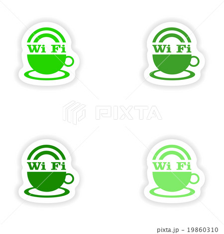 assembly realistic sticker design on paper wi-Fi 19860310