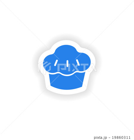 icon sticker realistic design on paper cake 19860311