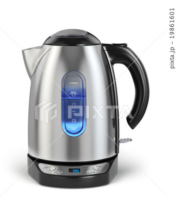 Stainless electric kettle isolated on white. 19861601