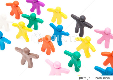 Crowd group of colourful plasticine 19863690
